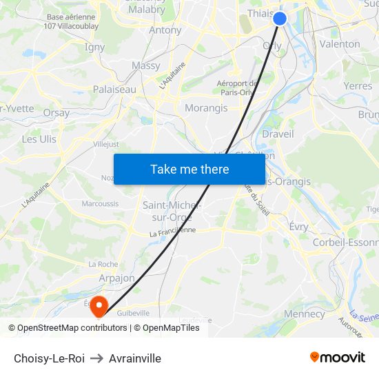 Choisy-Le-Roi to Avrainville map
