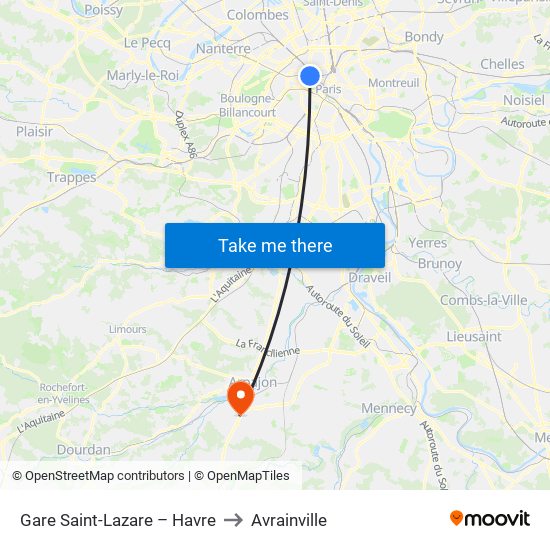 Gare Saint-Lazare – Havre to Avrainville map