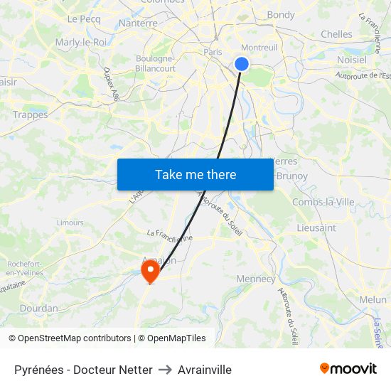 Pyrénées - Docteur Netter to Avrainville map