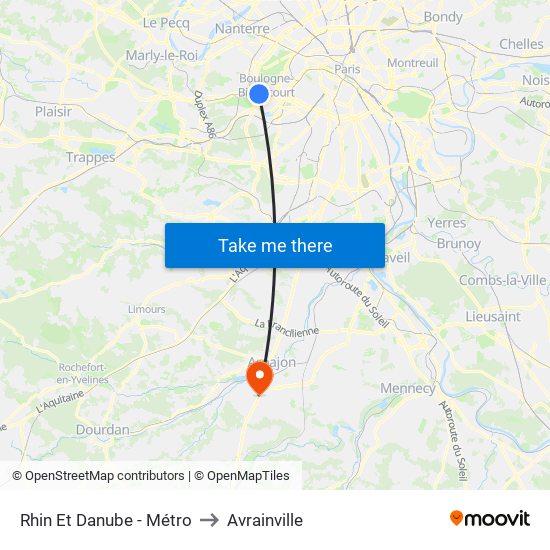Rhin Et Danube - Métro to Avrainville map