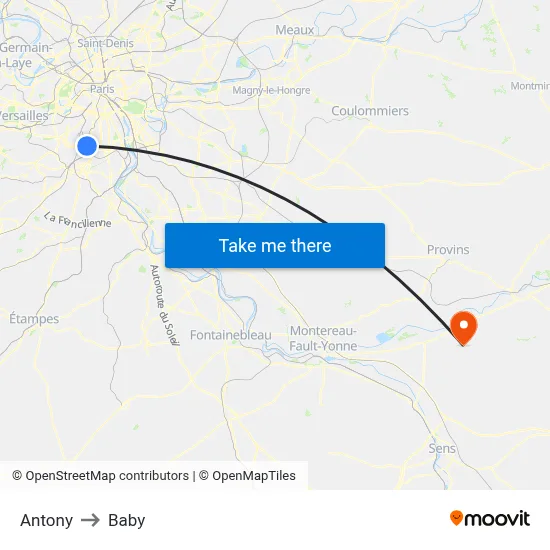 Antony to Baby map