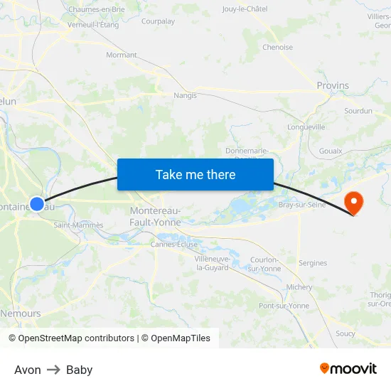 Avon to Baby map