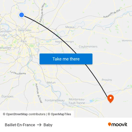 Baillet-En-France to Baby map