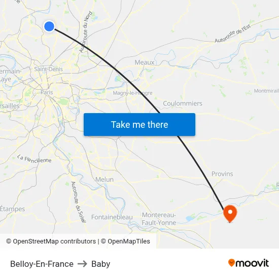 Belloy-En-France to Baby map