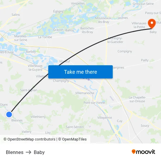 Blennes to Baby map