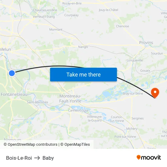 Bois-Le-Roi to Baby map