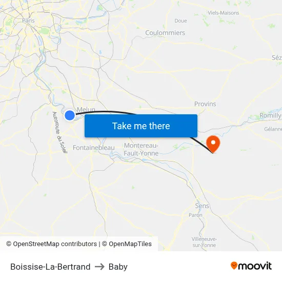 Boissise-La-Bertrand to Baby map