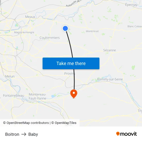 Boitron to Baby map