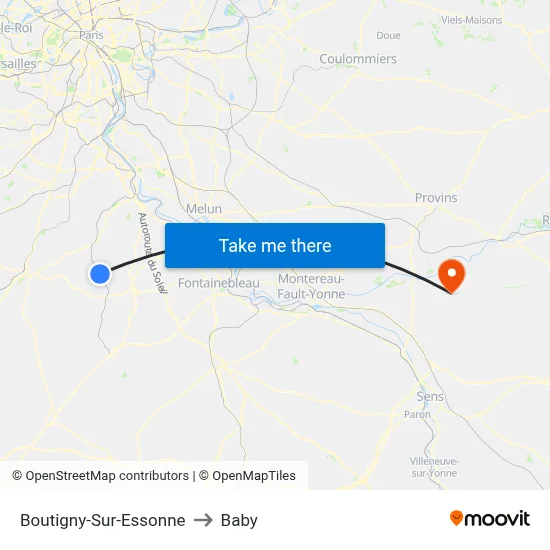 Boutigny-Sur-Essonne to Baby map