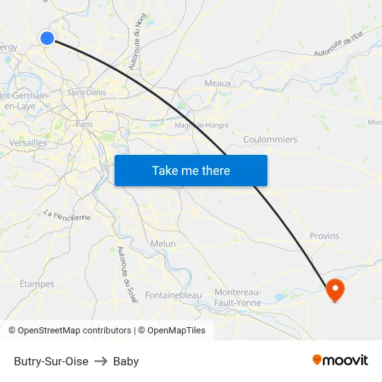Butry-Sur-Oise to Baby map