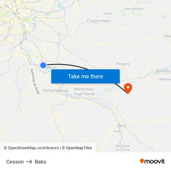 Cesson to Baby map