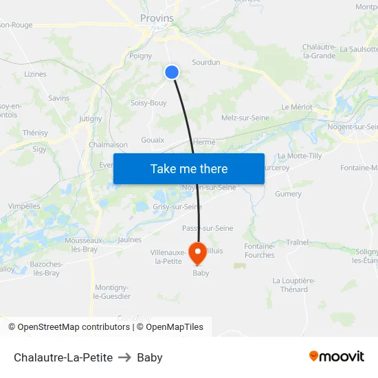 Chalautre-La-Petite to Baby map