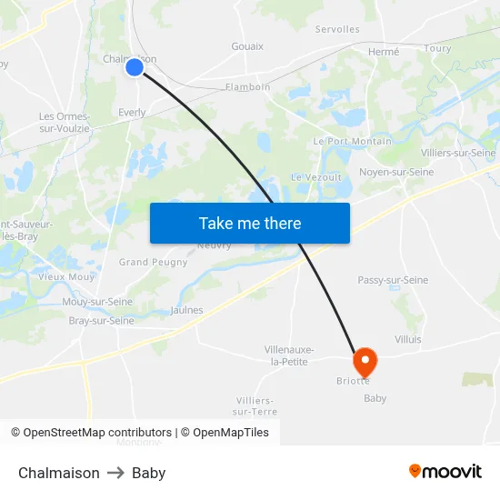 Chalmaison to Baby map
