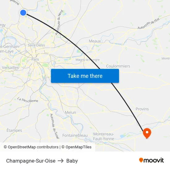 Champagne-Sur-Oise to Baby map