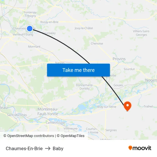Chaumes-En-Brie to Baby map