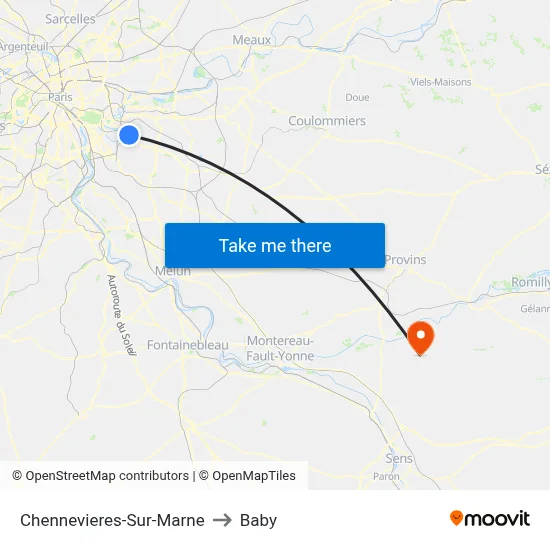 Chennevieres-Sur-Marne to Baby map