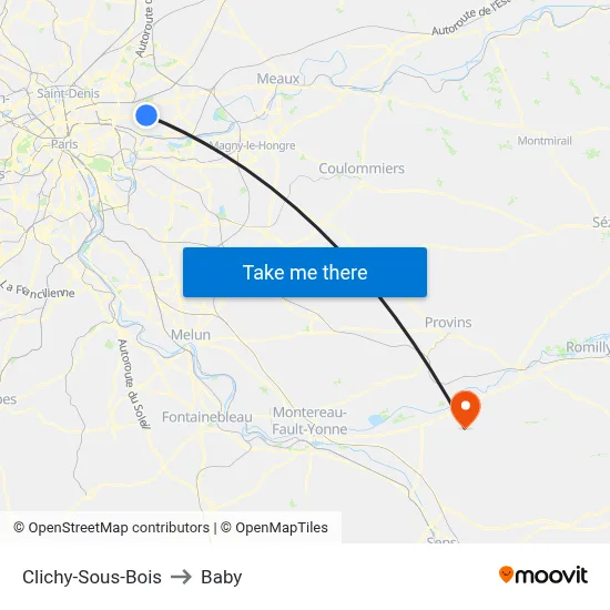 Clichy-Sous-Bois to Baby map