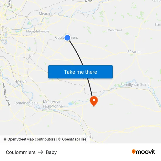 Coulommiers to Baby map