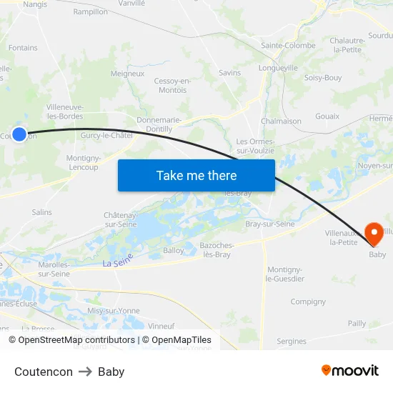 Coutencon to Baby map