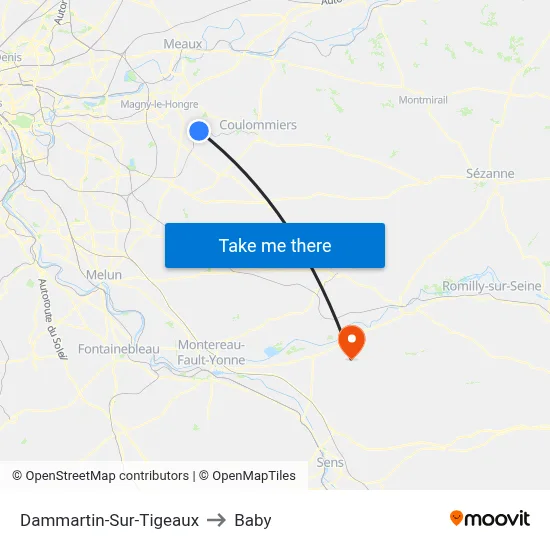 Dammartin-Sur-Tigeaux to Baby map