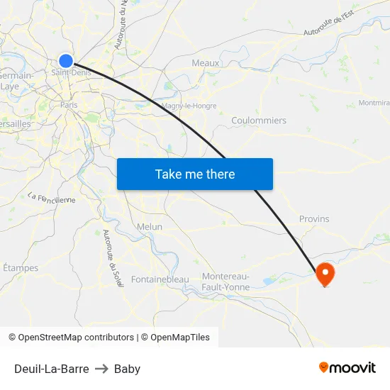 Deuil-La-Barre to Baby map