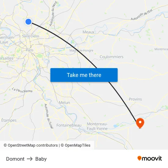 Domont to Baby map