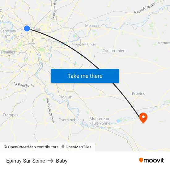Epinay-Sur-Seine to Baby map