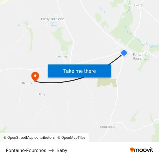 Fontaine-Fourches to Baby map