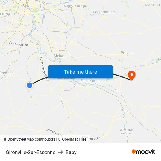Gironville-Sur-Essonne to Baby map