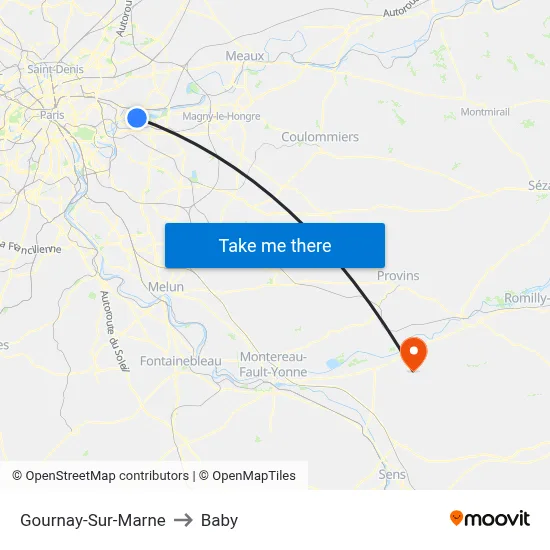 Gournay-Sur-Marne to Baby map