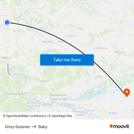 Grisy-Suisnes to Baby map