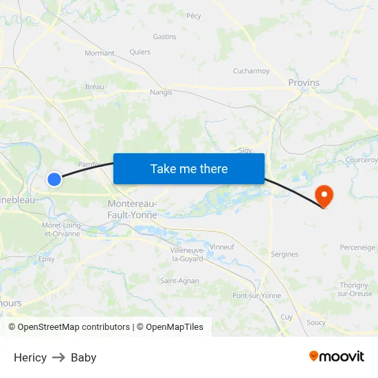 Hericy to Baby map