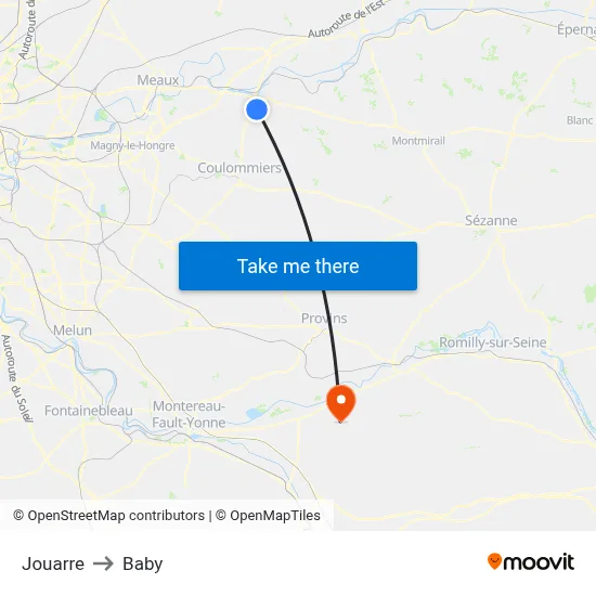 Jouarre to Baby map