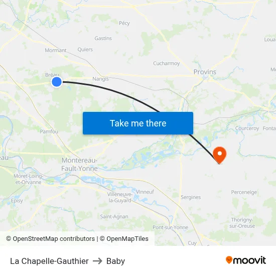 La Chapelle-Gauthier to Baby map