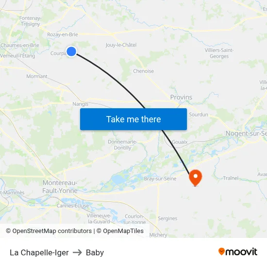 La Chapelle-Iger to Baby map