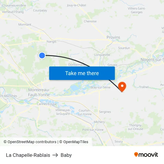 La Chapelle-Rablais to Baby map
