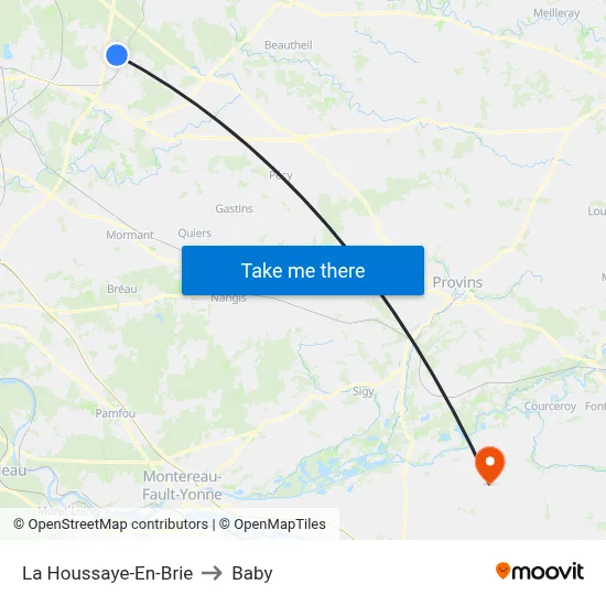 La Houssaye-En-Brie to Baby map