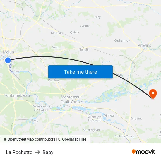 La Rochette to Baby map