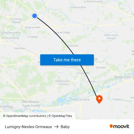 Lumigny-Nesles-Ormeaux to Baby map