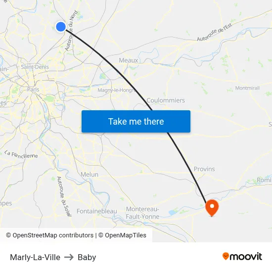 Marly-La-Ville to Baby map