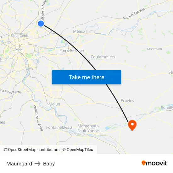 Mauregard to Baby map