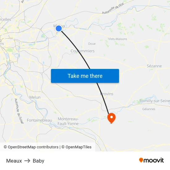 Meaux to Baby map