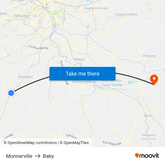 Monnerville to Baby map