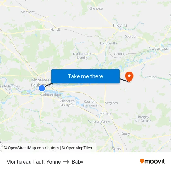 Montereau-Fault-Yonne to Baby map