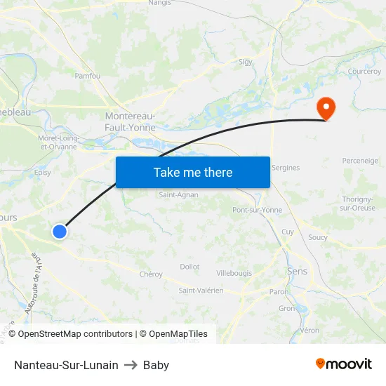 Nanteau-Sur-Lunain to Baby map