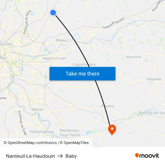 Nanteuil-Le-Haudouin to Baby map