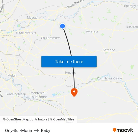 Orly-Sur-Morin to Baby map