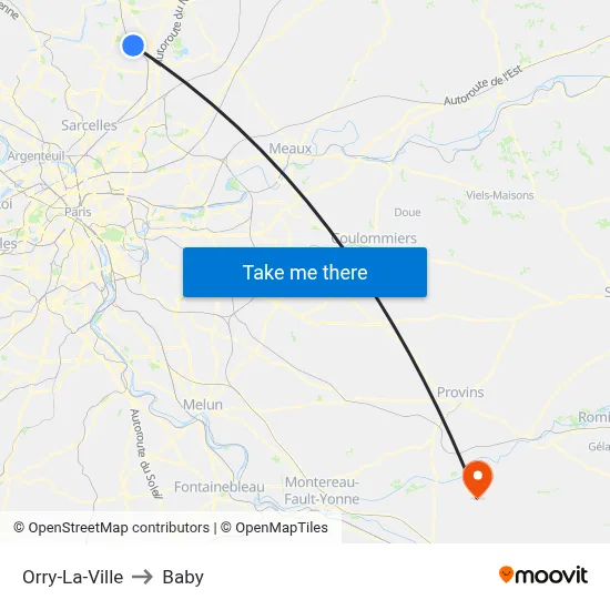 Orry-La-Ville to Baby map