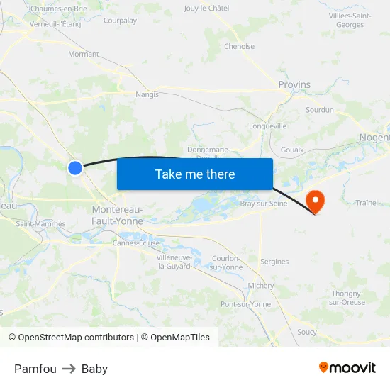 Pamfou to Baby map
