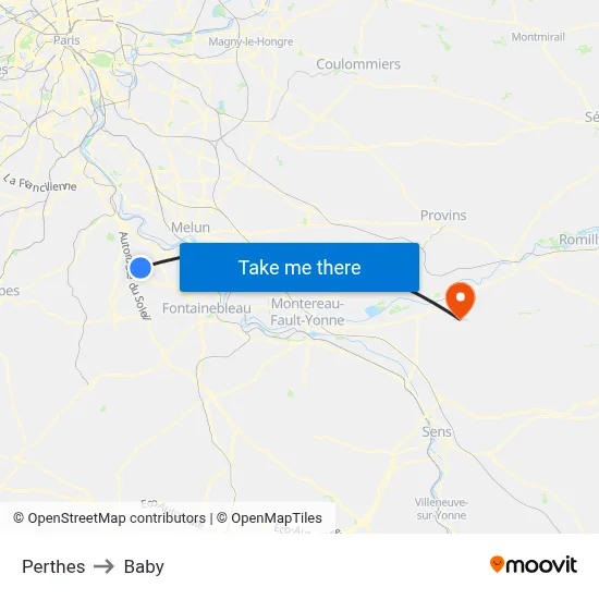 Perthes to Baby map